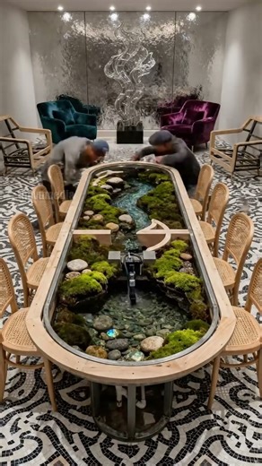 Dream Luxury Dining Room with Koi Fish Table! #luxury #homedesign #interiordesign