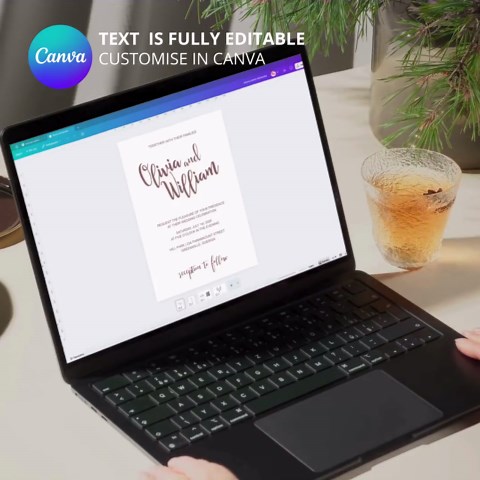 Minimal Calligraphy Wedding Invitation Set: Canva Template (4 Layouts) - Etsy