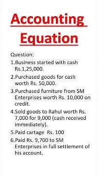 Accounting Equation |Class 11 Accounts | B.Com | BBA | CUET | CA Foundation #class11accounts