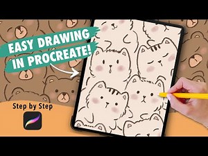 Drawing CUTE ANIMALS in Procreate! EASY Procreate drawing tutorial for beginners