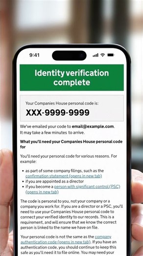 How to find your personal code when verifying your identity for Companies House