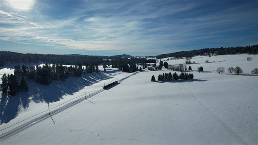 Train, Snow, Trees. Free Stock Video