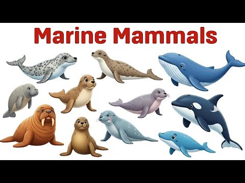 Marine Mammal Names in English 🐋 | 10 Amazing Sea Animals #marinemammals