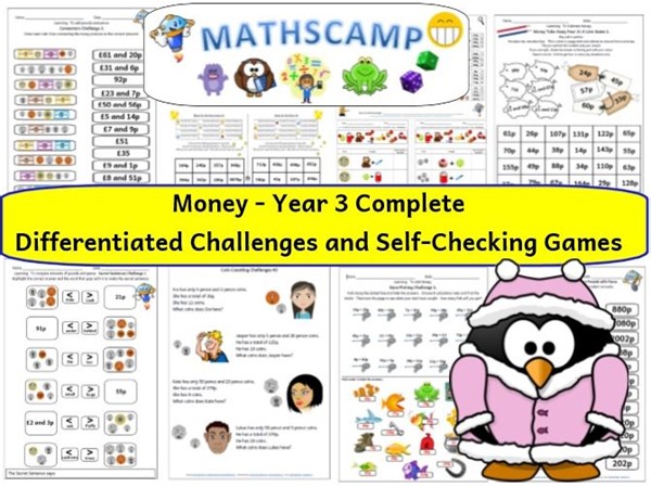 Money Year 3 More than 70 pages of Differentiated Challenges and Activities | Teaching Resources