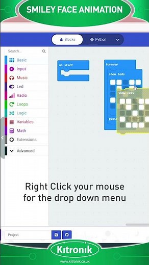 BBC micro:bit coding in 60 seconds - Smiley Face Animation