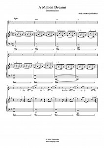 Greatest Showman - A Million Dreams (Mittlere Stufe, solo Klavier) (Pasek & Paul) - Klaviernoten