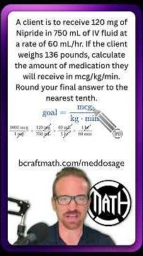 How to find MCG/KG/MIN - Med Dosage and Dimensional Analysis #craftmath #meddosage