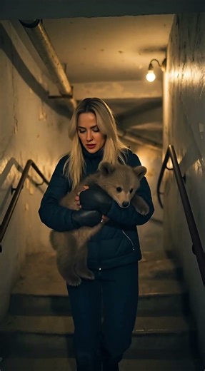 She Discovered a Tiny Cub Alone in the Snow 🐻❄️ #cuteanimals #shorts