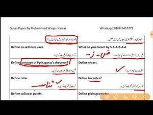 9th Class Math important Definitions 2024 - Math important Definitions 2024 Class 9 - Waqas Nawaz