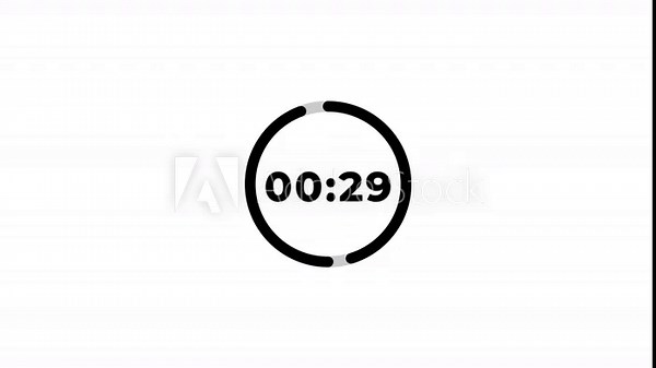 Five minute countdown animation on a transparent background, 5 minute countdown timer with alpha channel, 5 minutes circle countdown video