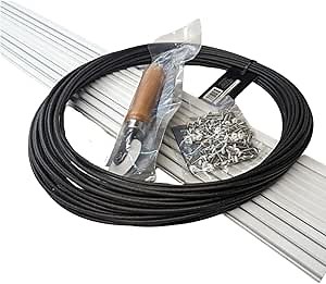 SNAPP Aluminum Track Porch Screen Kit - DIY Screened in Porch & Patio Kit - 94-in Extruded Aluminum Track (20 Sticks), Round Screen Spline (200-ft), Screws (200), & Spline Roller Tool - 20pcs, White