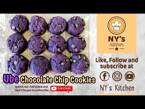 UBE CHOCOLATE CHIP COOKIES | How To Make Ube Chocolate Chip Cookies | Basic Recipe | NY's Kitchen