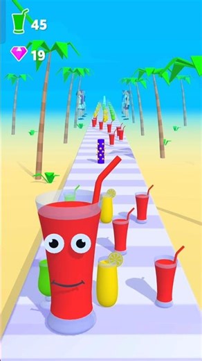 Juice Run Lvl.05 Yellow vs Red vs Green Juice Can 🍹🔥 Who Will Win❓ #shorts #games #bouncingball 😧🤡