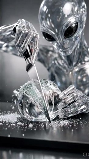 Glass Alien Cuts Crystal Ball 😳✨ (Satisfying ASMR) #asmr#satisfying#oddlysatisfying#asmrsounds#ai