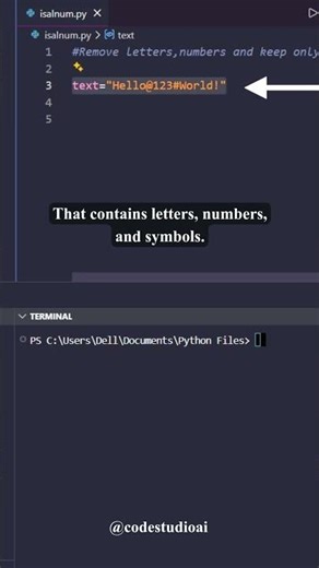 Python One-Liner Trick🔥 | Remove Letters & Keep Symbols (String Hack)