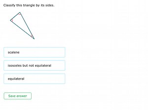 Classify this triangle by its sides.scaleneisosceles but not ... | Filo
