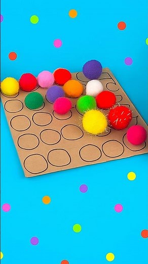 DIY Pompom Matching Game 🎨 | Fun & Easy Kids Craft #diy #craft #craftyfun #kids