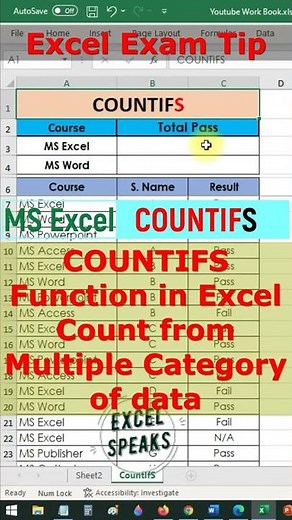 Excel COUNTIFS Function, How To Use COUNTIFS Function in Excel, Count Values From Different Range