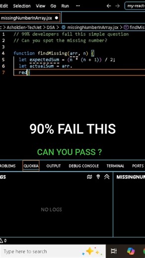 90% Developers Miss This 😳 | Find Missing Number in JS