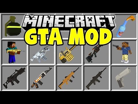 Minecraft GTA 5 MOD | MINECRAFT GUNS, GRENADES, COPS, VEHICLES & MORE!!