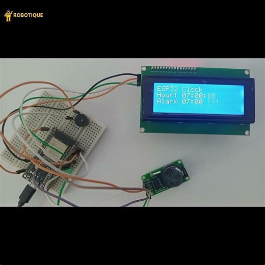 Horloge réveil avec la carte ESP32 et le module RTC DS1302 #shorts