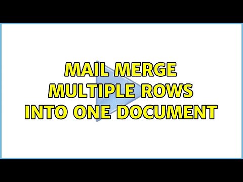 Mail Merge Multiple Rows into one document (2 Solutions!!)