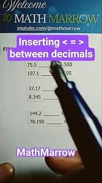How to compare Decimals #MathMarrow