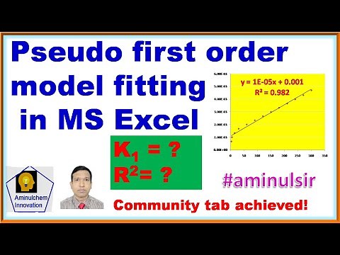Pseudo first order kinetic model fitting in MS Excel