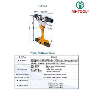 [Hot Item] Wire Steel Festoon System - Middle Trolley for Round Cable