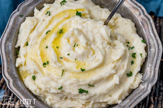 The recipe for my grandma's best mashed potatoes with heavy cream.