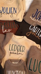 Personalized Embroidered Baby and Toddler Sweater, Embroidered Oversized Chunky Kids Sweater, Baby Name Announcement, Baby Shower Gift - Etsy
