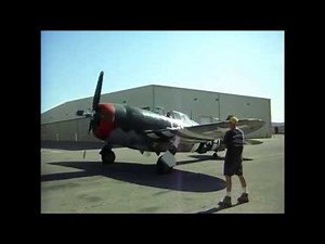 P 47 Thunderbolt - Engine Start, Taxi, Fly By