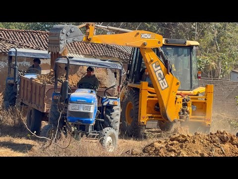 JCB 3dx backhoe Making Bigg Farm For Rice Farming JCB tractor Working video