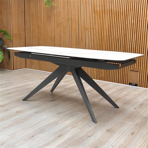 Furniture Village ‘carrera’ Ceramic Top 180cm Pop up Extending Dining Table - Etsy UK