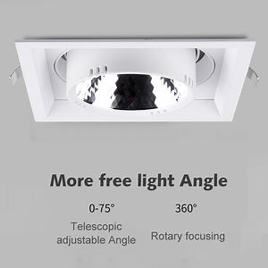 [Hot Item] Indoor Domestic Commercial Adjustable Recessed Aluminum 35W LED SMD White Square Ceiling LED Down Light