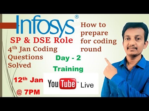 🔴Live: Infosys Coding Training || Day 2 || How to crack Coding round | previous coding questions