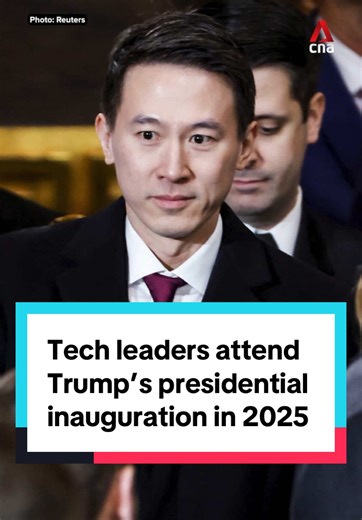 Tech leaders, including TikTok CEO Chew Shou Zi and Amazon founder Jeff Bezos, descended on Washington for US President Donald Trump’s inauguration ceremony on Monday (Jan 20). They were among notable politicians and world leaders who attended the event. Also in attendance were former US presidents Bill Clinton, Barack Obama and George W Bush. #usnews #trump #trumpinauguration