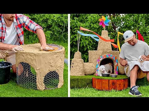 Creative DIY Dog House Out Of Pallets And An Old Barrel