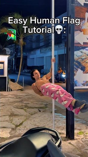 Easy Human Flag Tutorial💀#tutorial #workout #calisthenics #stepbystep #tips #shelove