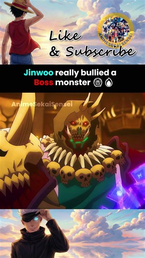 Jinwoo really bullied a Boss monster 🥶🔥 #anime #sololeveling