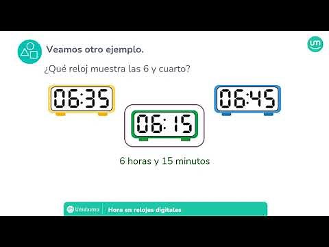 Hora en reloj digital | Hora, medias horas y cuartos de hora