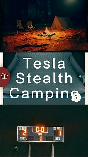 Tesla Stealth Camping ​⁠#tesstudio #teslamodel3 #tesery #stealthcamping
