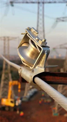 OHTL Game Changer: Ultimate Angled Crossarm Stringing Block!⚡