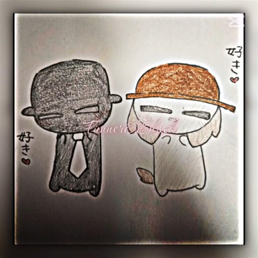 【スプランキー手描き】Tunner&Black#sprunki #スプランキー #手描き #イラスト #テンプレ使用 #動画編集 #推し #タナー #ブラック #tunner #black