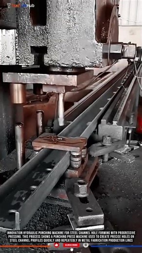 Innovation Hydraulic Punching Machine for Steel Channel Hole Forming with Progressive Pressing #tech