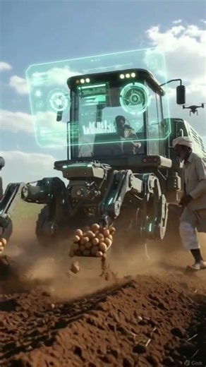 🤖 Next-Gen Potato Harvesting | Robotics Farming Tech!#smartfarming #automobile