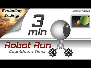 3 min racing robot countdown timer with exploding ending