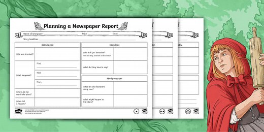 Planning a Newspaper Report Differentiated Worksheets