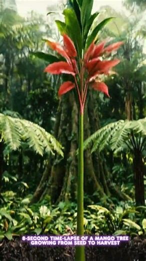 8 second time lapse of a mango tree growing from seed to harvest