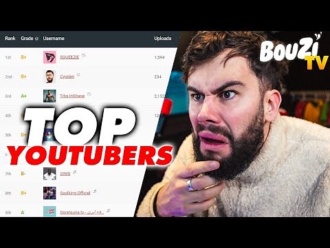 LE CLASSEMENT DES YOUTUBERS FRANÇAIS !